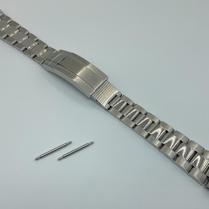 20mm Solid Oyster Band Bracelet Compatible with Rolex Vintage GMT Master Full Glide Lock Shiny Center