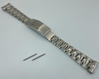 20 mm Oyster Style Armband: Edelstahlarmband mit Schiebeverschluss