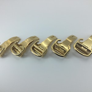 Boucle déployante jaune de qualité 12 14 16 18 20 mm pour bracelets en cuir Cartier brillant