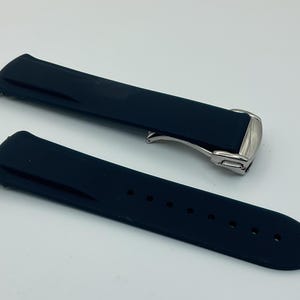 Quality 20mm Rubber Straps Compatible for Omega Seamaster Speedmaster Planet Ocean Blue