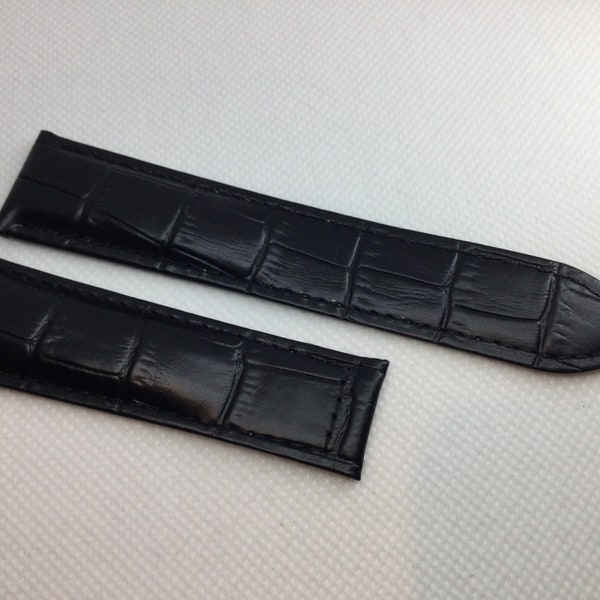 New 22MM Black Soft Padded Strap Band Bracelet Strap For Omega Speed & Seamaster