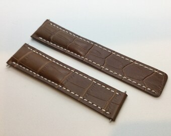 22mm zwart lederen band band voor Breitling Navitimer Chronomat Colt Pilot Avenger Super Ocean