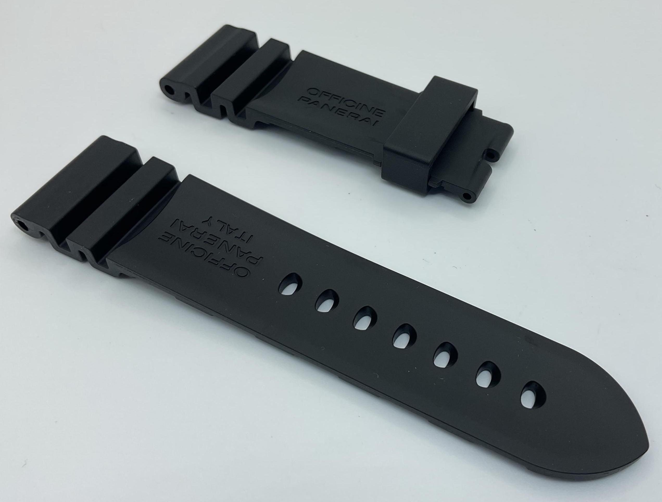 正規パネライ 26mm ブラックラバーウォッチストラップ：OEM