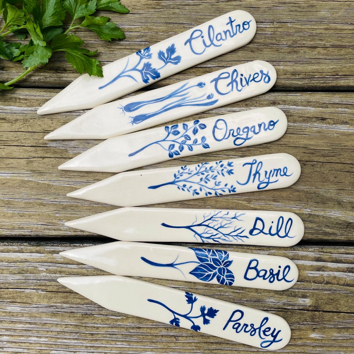 Garden Markers, Herb Name Tags, Gardener Gift, Ceramic Garden Markers, Plant Labels, Farmhouse Decor - Etsy