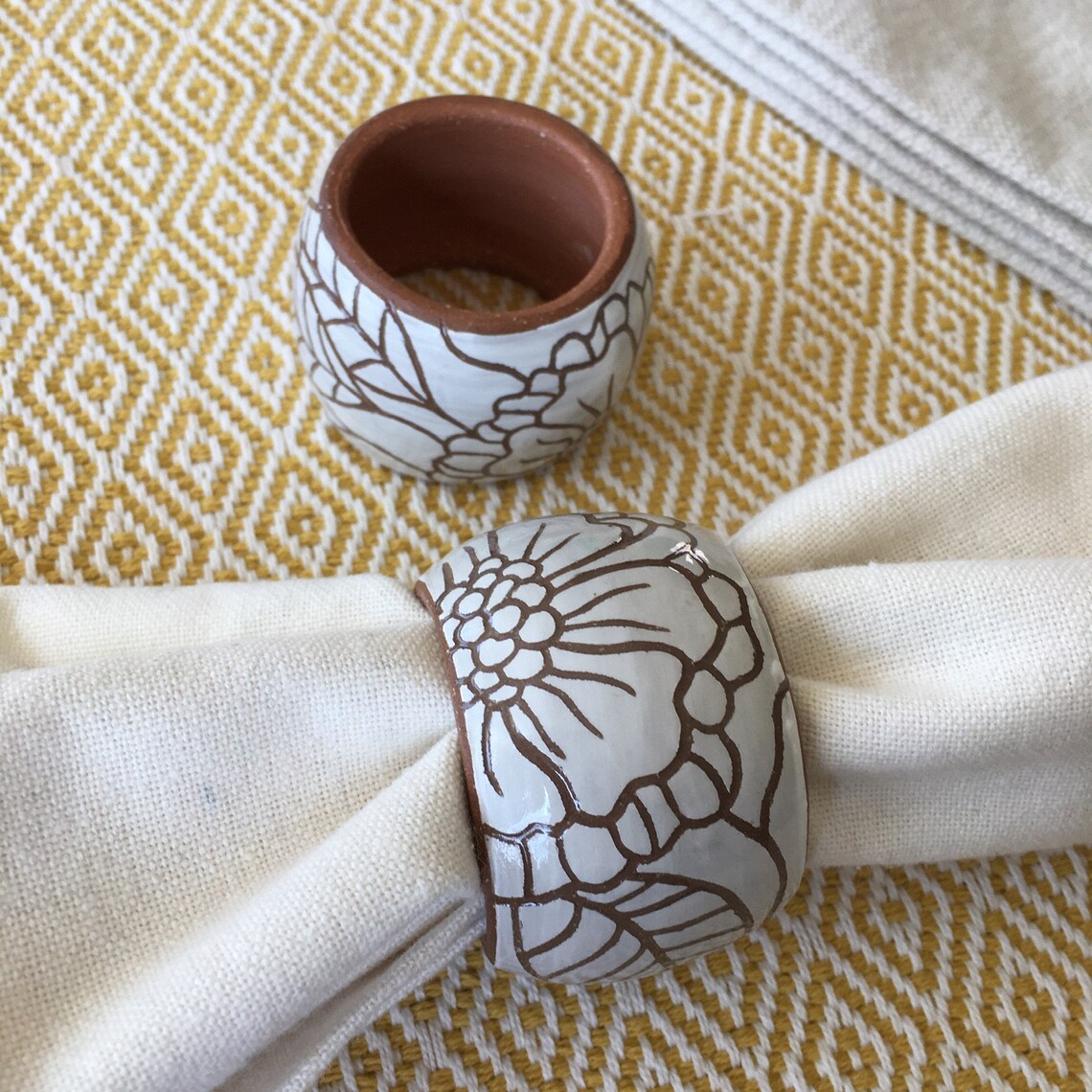 SET of 4 napkin rings handmade napkin ring ceramic napkin Etsy