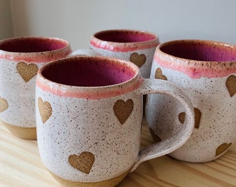 Heart mug, Speckled pottery mug, Ceramic mug, Valentine’s mug, Speckled heart mug, Mother’s Day gift