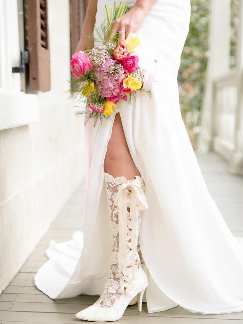 Ivory Lace Wedding Boots Ivory Lace Wedding Shoes