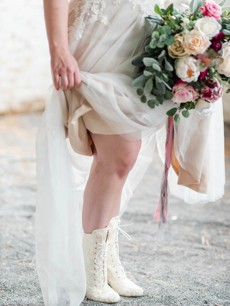 Victorian Era Wedding Boots Ivory Bridal Boots Vintage | Etsy