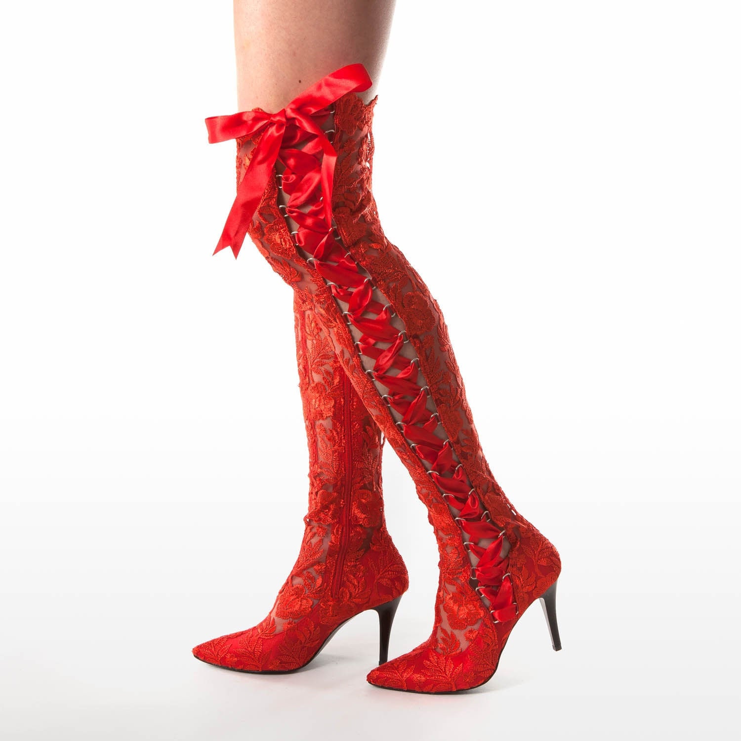 Styling the 'It' Shoes of the Season: Red Over The Knee Boots - OF LEATHER  AND LACE