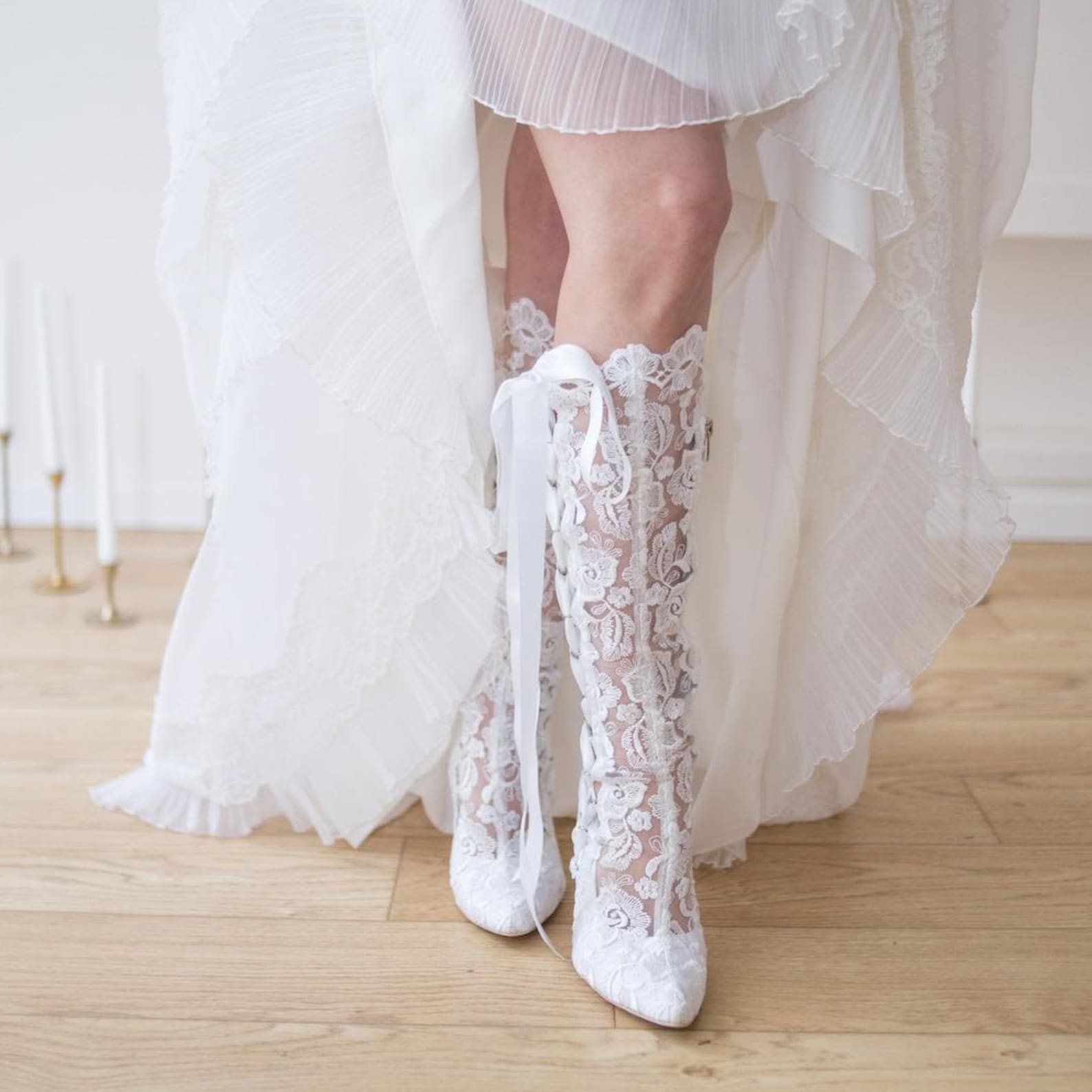 White Lace Wedding Boots: Handmade Knee High Bridal Heels - Etsy White Lace Wedding Boots: Handmade Knee High Bridal Heels - Etsy