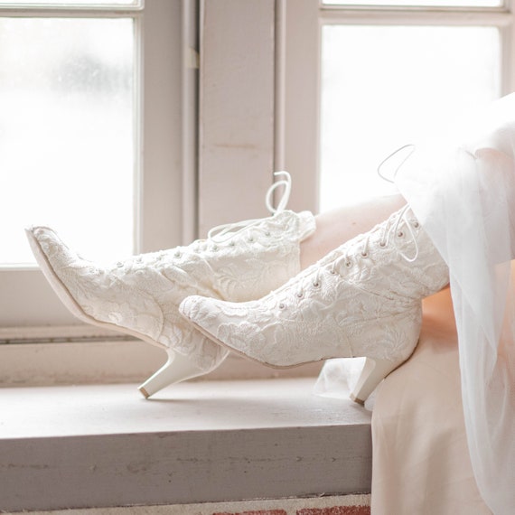 lace wedding boots