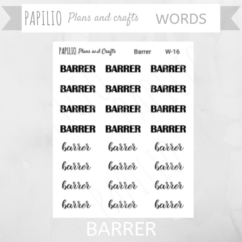 Words Stickers Sweep / Barrer English or Spanish Etsy