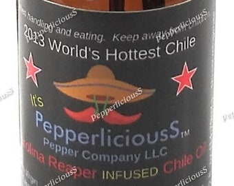CAROLINA REAPER INFUSED Chile Oil Drops | 100% extra virgin olive oil |  1/2 oz