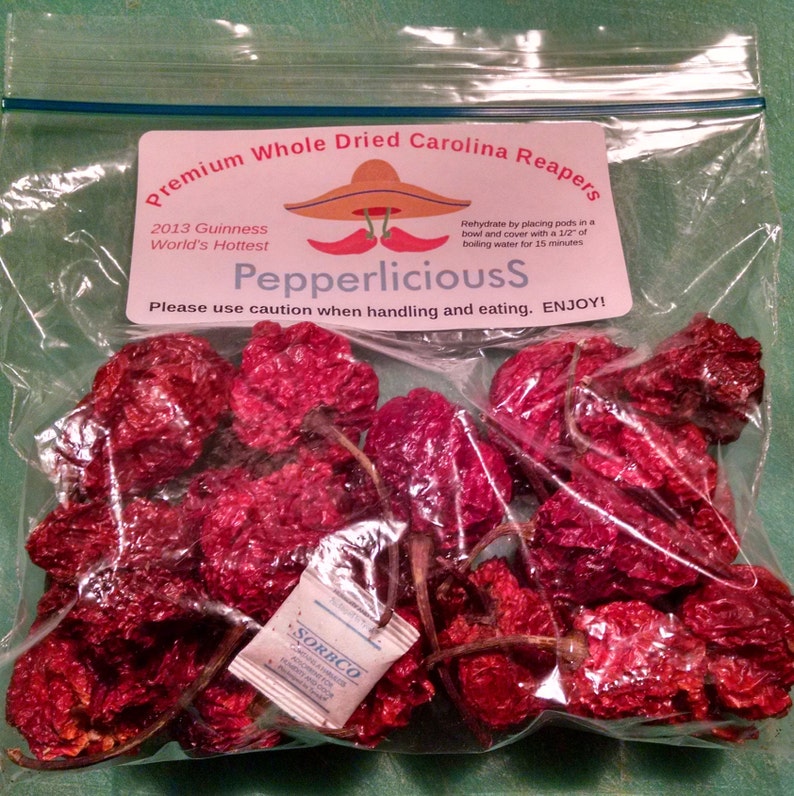 dried carolina reaper pepper pods 1 4