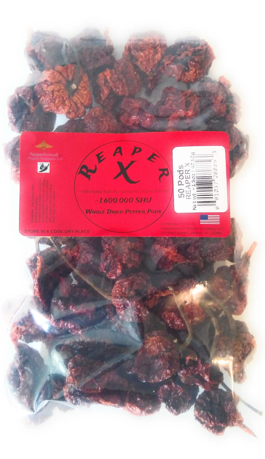 REAPER X 50 Count Whole DRIED Chili Pepper Pods 33 Hotter Than
