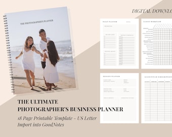 Fotografen Druckbare Planer, Fotografie Geschäfts- und Sitzungsplan, Kunden-Arbeitsablauf, Meilensteine, Fotograf Business Planer
