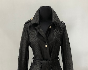 ジャケット・アウター unknown black pythons long coat ジャケット・アウター unknown black pythons long coat Black