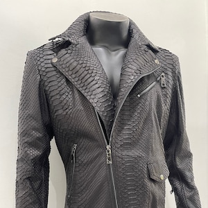 Mens Python Leather Blazer Men Black Snakeskin Coat Men's