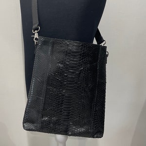 Bolso mensajero de piel de serpiente para hombres y mujeres, bolso de cuero Dragon Python, maletín, bolso de cuero unisex, bolso bandolera, bolso de cartero