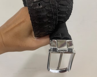 Snakeskin Belt, Man’s Python Leather Belt, Custom Leather Belt, Gift For Him