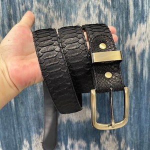 Snakeskin Belt, Man’s Python Leather Belt, Custom Leather Belt, Gift For Him