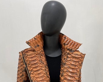 Custom Python Leather Biker Jacket, Leather Jacket For Women, Dragon Python Leather Jacket