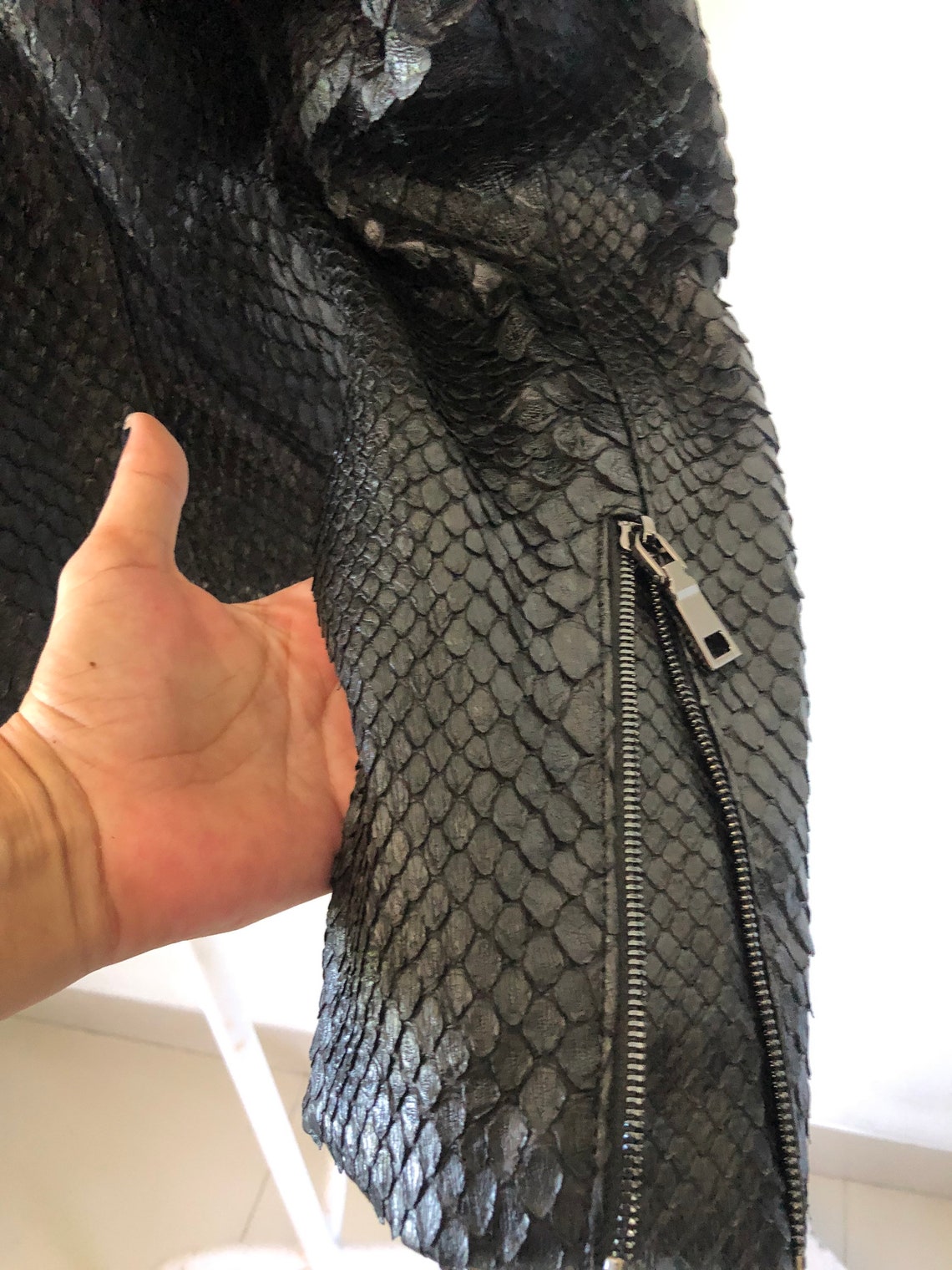 Dragon Python Leather Jacket Hooded Women's Snakeskin - Etsy