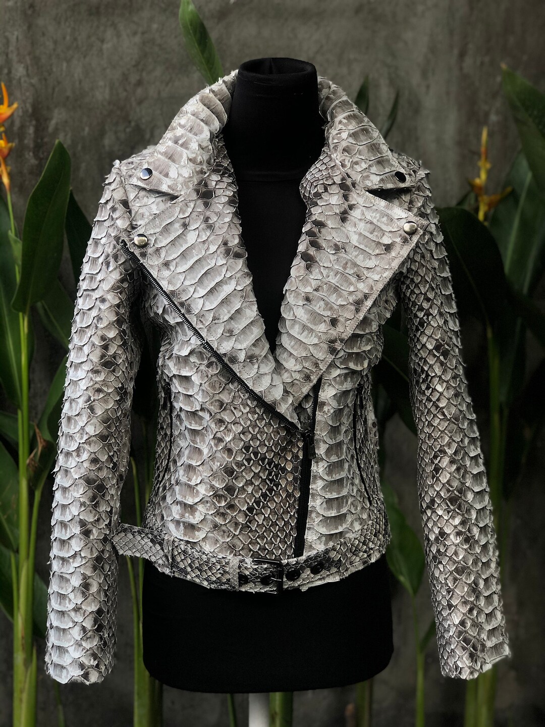 Dragon Python Leather Jacket, Women's Snakeskin Jacket, Natural King ...