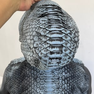 King Python Leather Vest, Dragon Python Vest, Man’s Snakeskin Vest, Leather Vest For man, Leather Hood Vest image 4