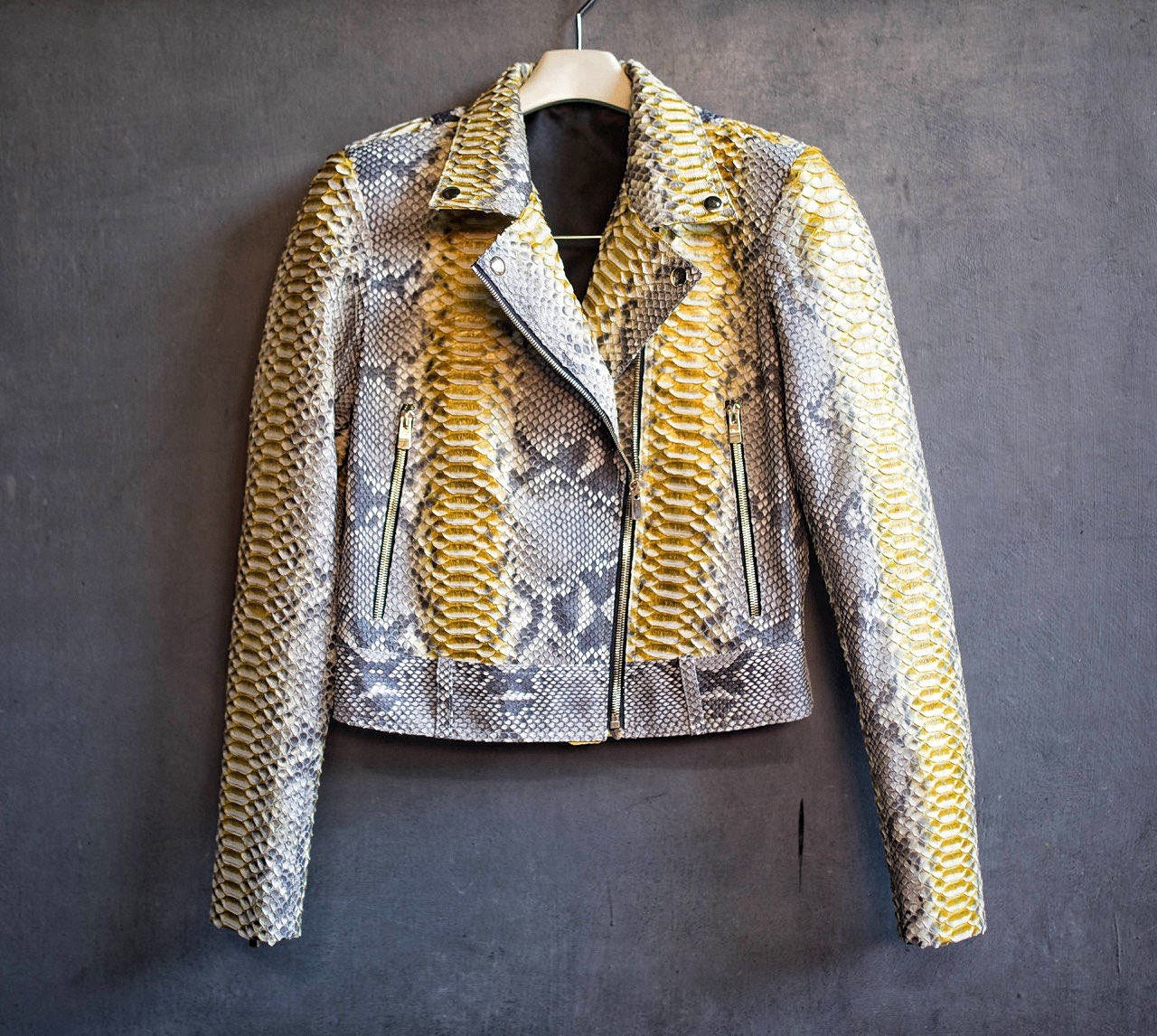 Snakeskin Jacket, Python Leather Jacket, Woman's Biker Snakeskin Jacket ...
