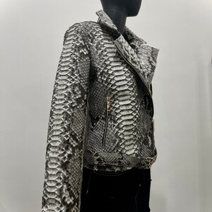 Women's Snakeskin Jacket, Python Leather Jacket, Snakeskin Biker Jacket