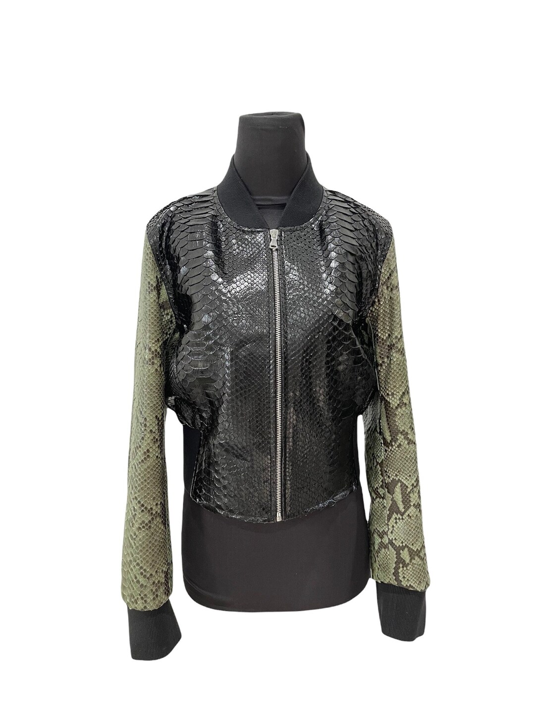 Python Snakeskin Print Men's Bomber Jacket