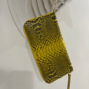 Python Leather Long Wallet,  Snakeskin Wallet, Leather Purse, Leather Clutch