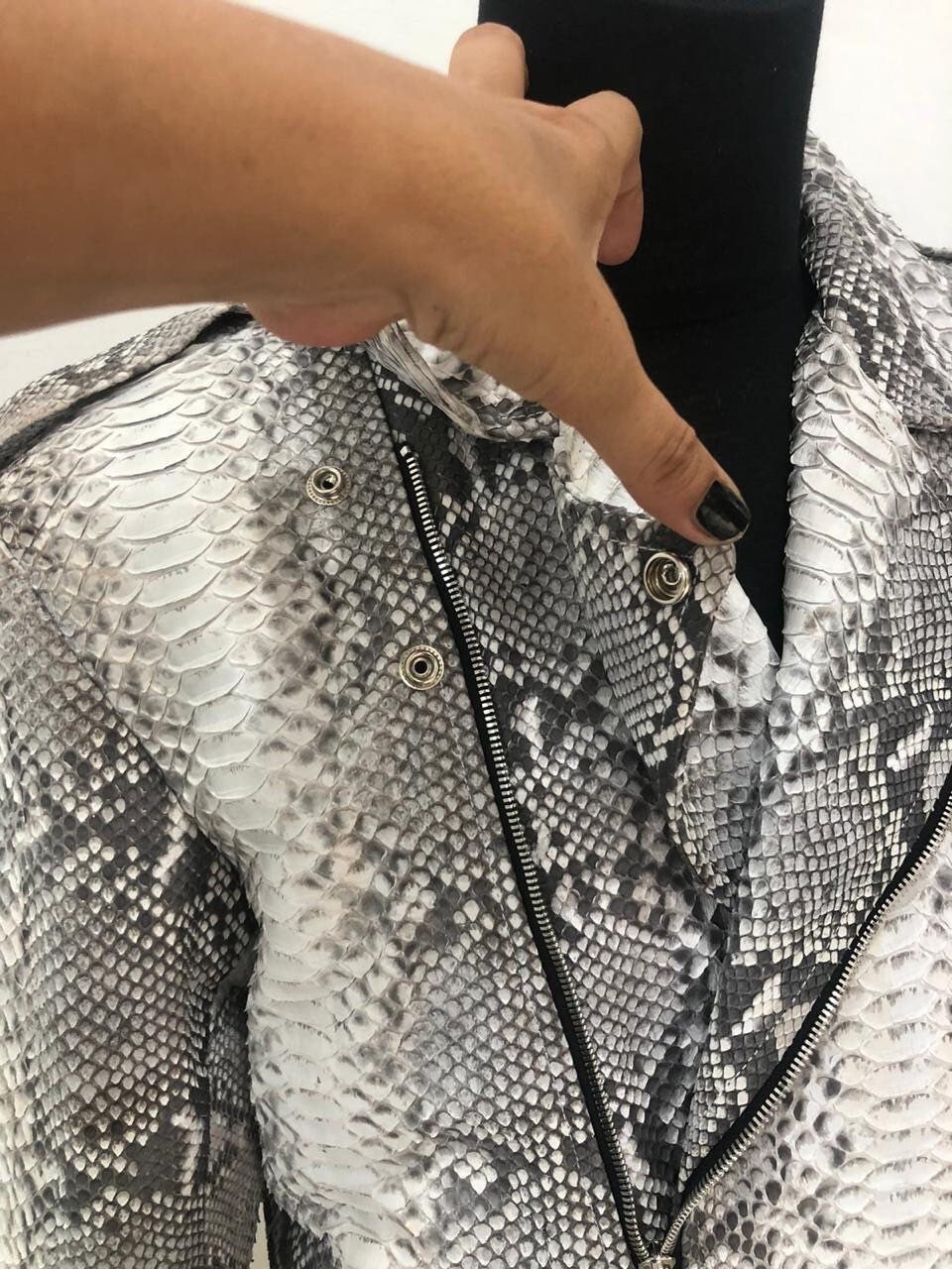 Man's Snakeskin Biker Jacket, Python Leather Biker Jacket, Motorcycle ...