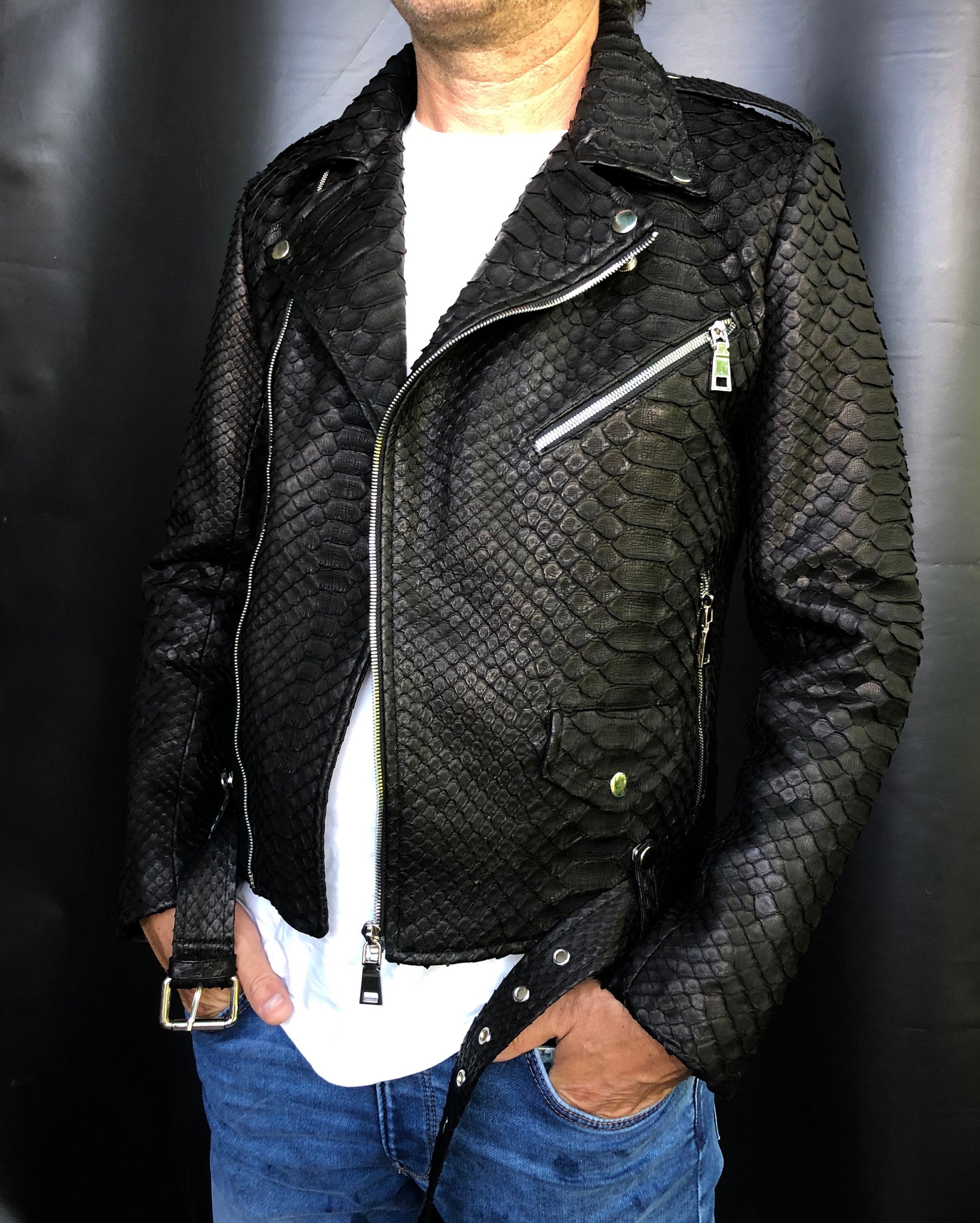 snake leather jacket