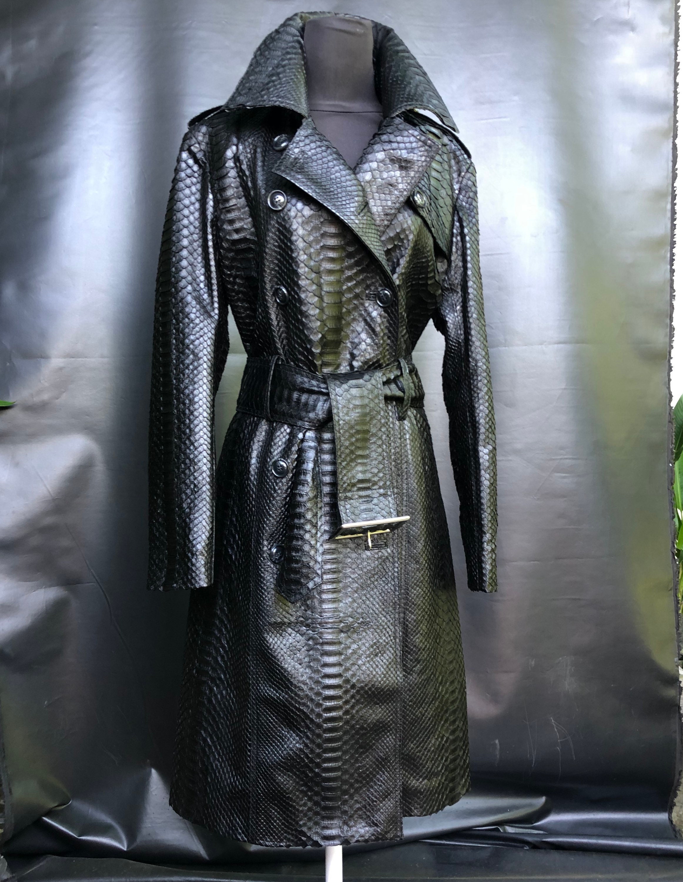 ジャケット・アウター unknown black pythons long coat ジャケット・アウター unknown black pythons long coat Black