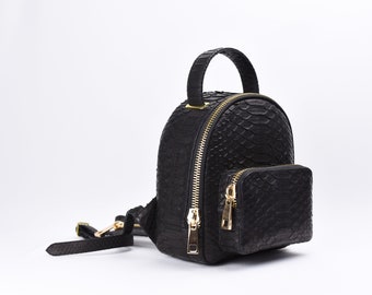Snakeskin Backpack,Dragon Python Leather Rucksack,Python Snakeskin Leather Backpack, Bag Premium Quality Handmade