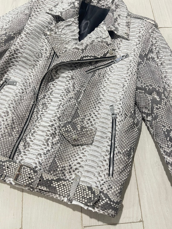 Snakeskin moto jacket sale