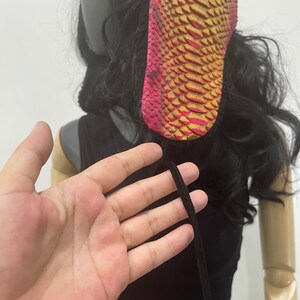 Python Leather Trapper Hat, Winter Snakeskin Hat image 2