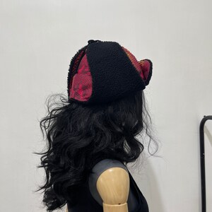 Python Leather Trapper Hat, Winter Snakeskin Hat image 6