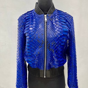 Pattern Print Snakeskin Python Skin Women Casual Bomber Jacket