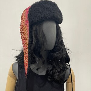 Python Leather Trapper Hat, Winter Snakeskin Hat image 3