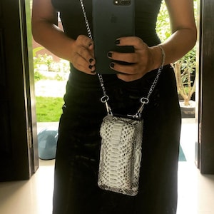 Snakeskin Bag Wallet, Python Leather Case For Phone, Leather Bag For Phone, Purse For Phone, Leather Wallet