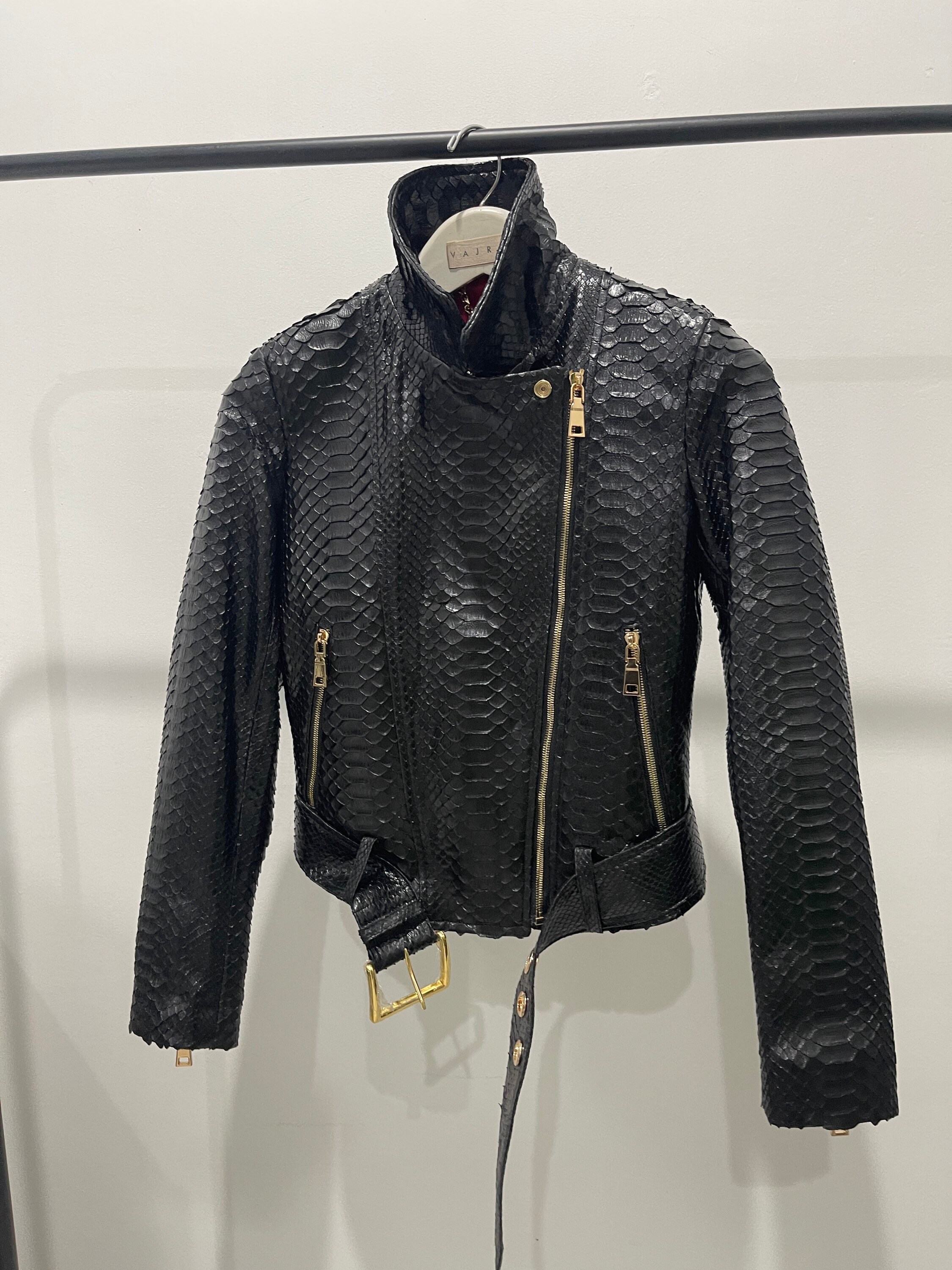 Women's Snakeskin Jacket, Python Leather Jacket, Ladies