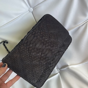 Snakeskin Handbag, Snakeskin Crossbody Bag, Python Purse, Petty Leather Bag, Medium size leather bag