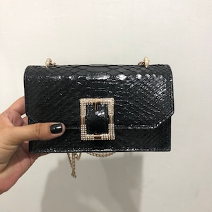 Real Python Leather Bag, Snakeskin Crossbody Bag, Python Purse, Petty Leather Bag, Evening small bag