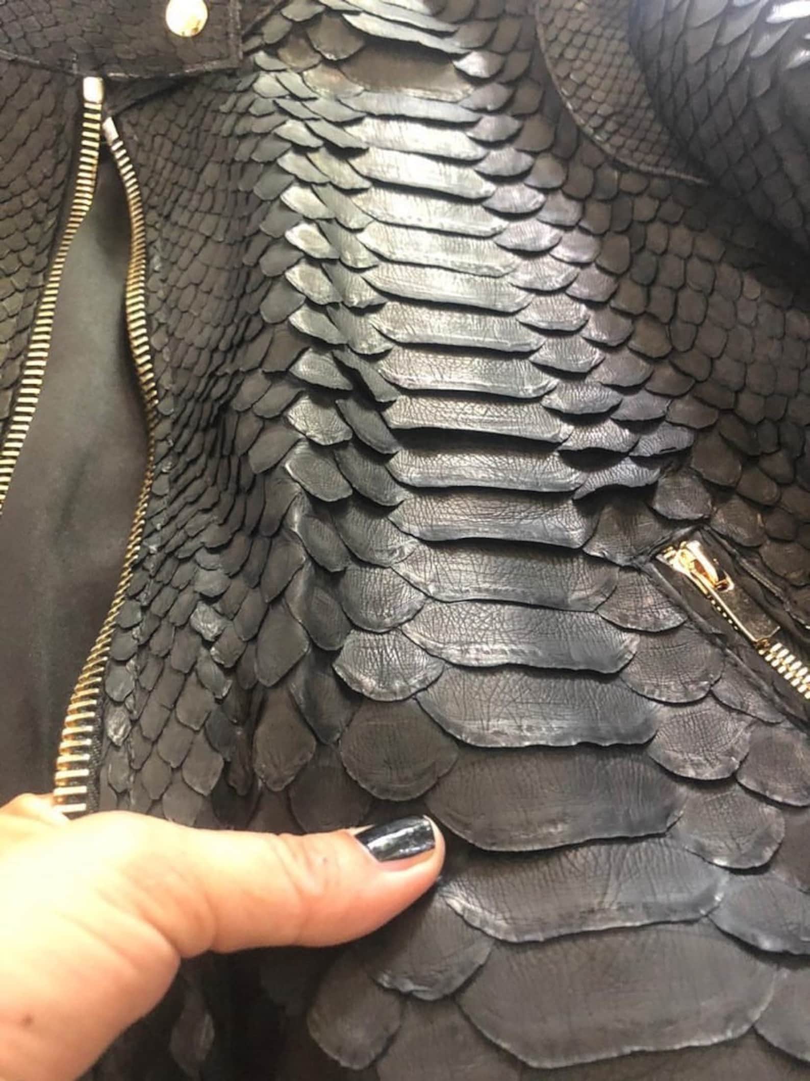 Dragon Python Leather Jacket Women's Snakeskin Jacket - Etsy