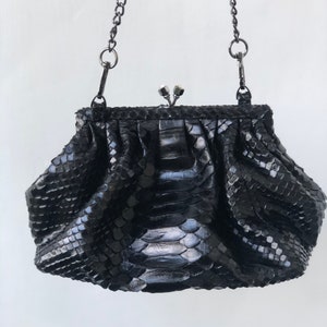 Real Python Leather Bag, Snakeskin Crossbody Bag, Python Purse, Petty Leather Bag, Evening small bag