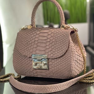 Bolso bandolera de piel de serpiente, monedero de piel de pitón, bolso de piel pequeño, bolso de noche de piel pequeño, cartera de piel de serpiente, clutch beige