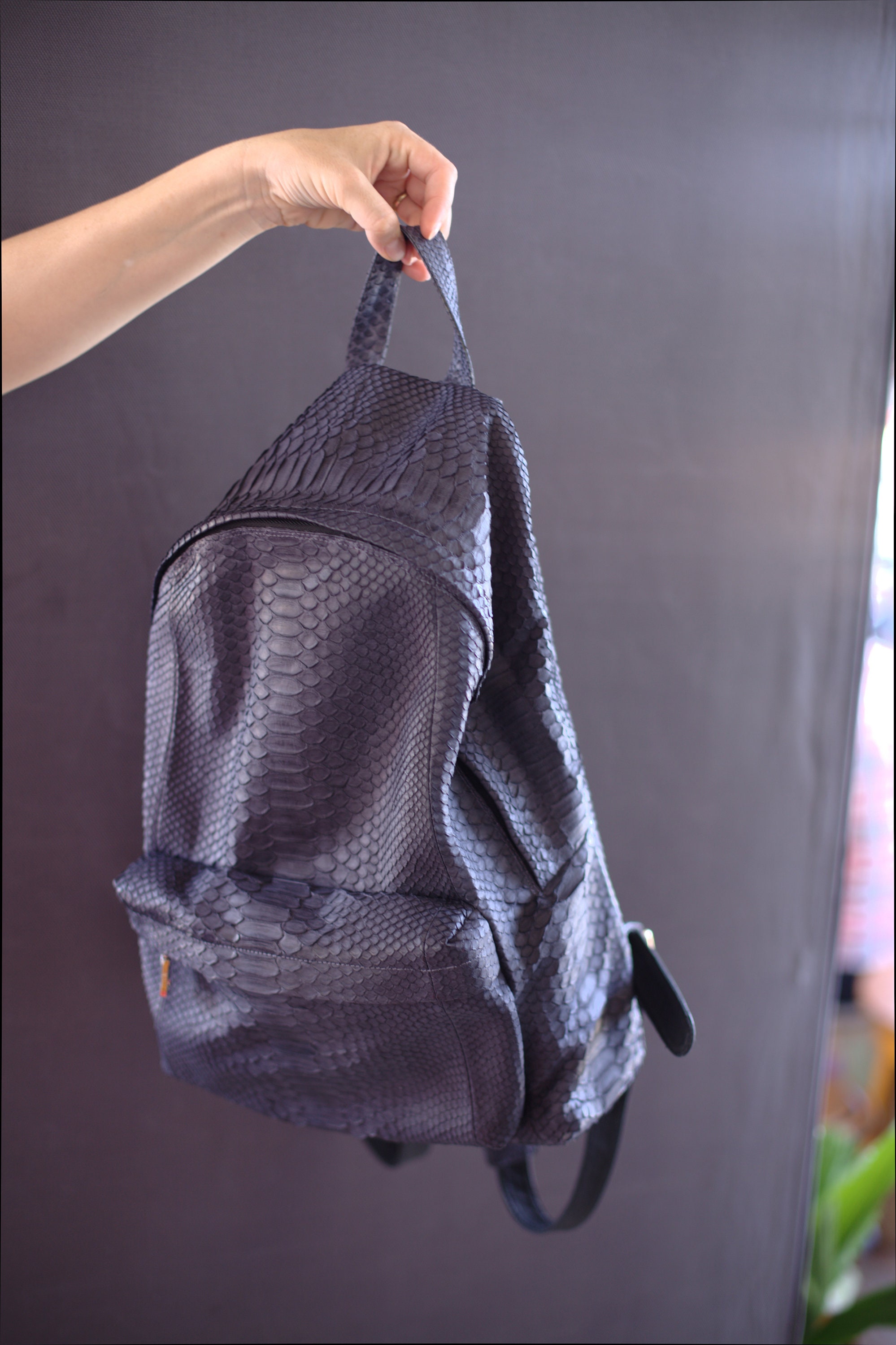 Snakeskin Soft Leather Backpack. Python Leather Backpack - Etsy